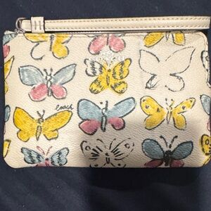 Coach Multicolor Butterfly Print Wristlet
